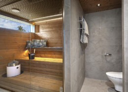 Cabin Havsstrand, sauna ja kylpyhuone