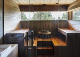 Modernin puutalon sauna