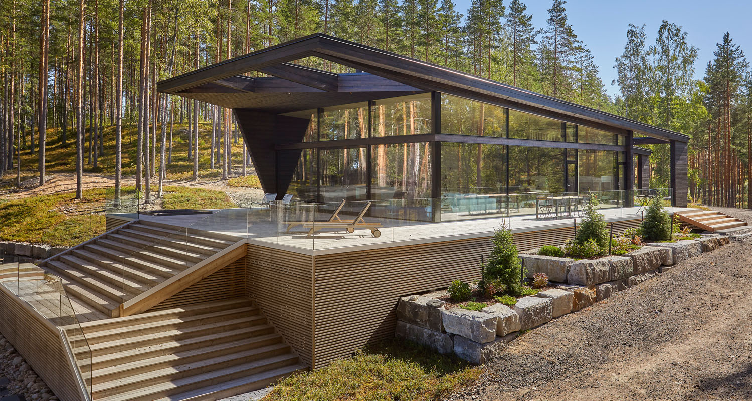 Sharp - individuell Massivholzhaus in Finnland – Aussenansicht